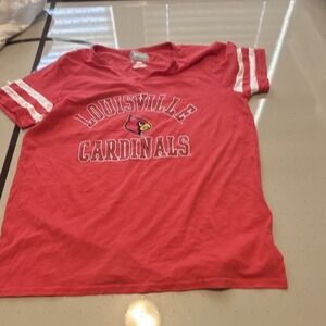 Captivating Apparel Louisville Cardinals Shirt Red White Medium NCAA Fan